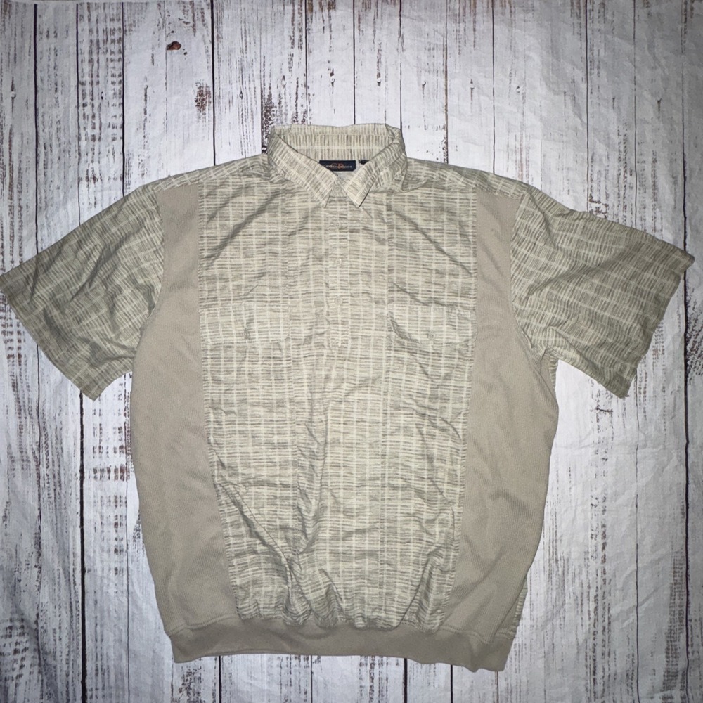 Canyon Ridge Mens XXL Button Up Casual Shirt Sleeve Beige